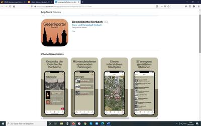 Bild vergrößern: Die App Gedenkportal Korbach ist kostenlos verfügbar (Foto: Gedenkportal Korbach)