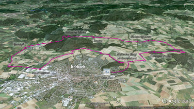 Bild vergrößern: Verlauf der Rundtour Landwher (KB2)